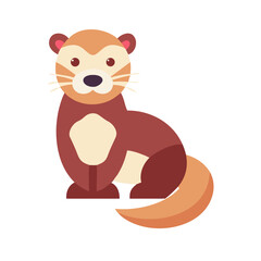 Cute Cartoon Otter Illustration on Black Background for Children's Designs