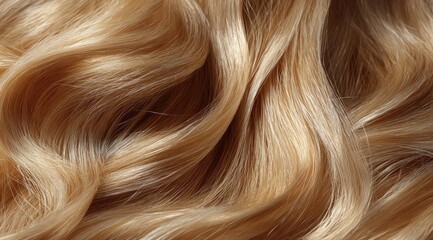 Soft, flowing blonde hair; wavy texture, close-up