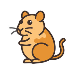 Cute Cartoon Mouse Vector Illustration on Black Background for Children and Design