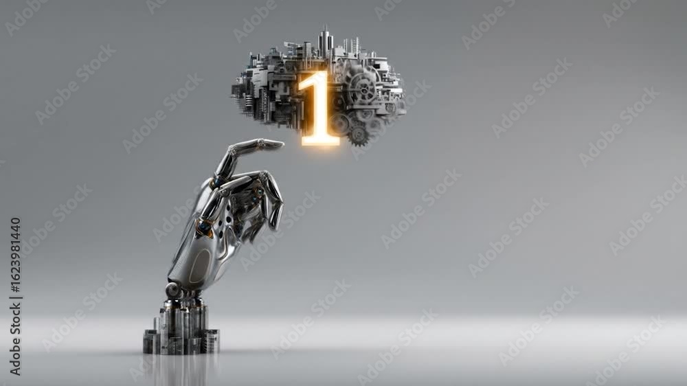 Poster robotic hand interacting with a cloud-based system