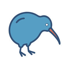 Cute Cartoon Kiwi Bird Illustration - Icon, Vector, Design, Animal, Nature