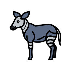 Okapi Illustration: Endemic to Congo Rainforest, Striking Appearance, Conservation Animal