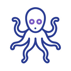 Cute Cartoon Octopus Illustration Isolated on Black Background Vector Graphic