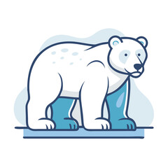 Cartoon Spectacled Bear on Ice Floe: Climate Change Icon Illustration