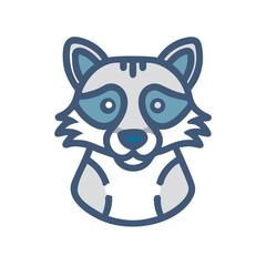 Cute Raccoon Cartoon Illustration on Black Background - Wildlife Vector Art