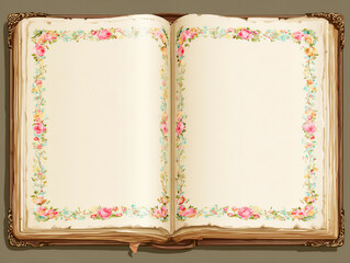 vintage floral patterned journal illustration