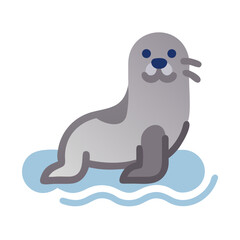 Cute Seal on Iceberg Cartoon Illustration for Kids and Education