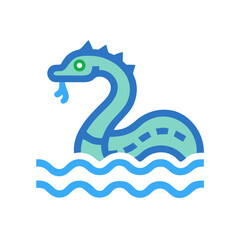 Loch Ness Monster Illustration: Nessie in Water, Cute and Simple Design