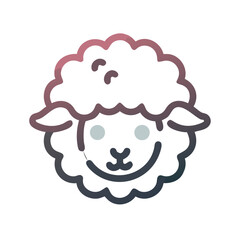 Cute Sheep Icon - Farm Animal, Lamb Vector Illustration