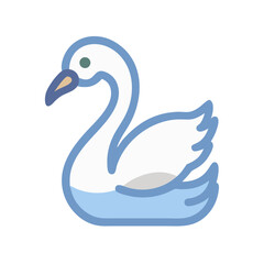 Elegant Swan Icon: White Bird Illustration on Black Background for Design Projects
