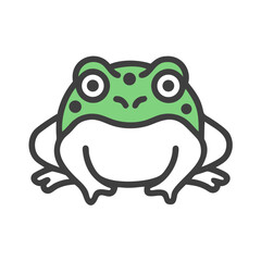 Cute Cartoon Frog Illustration with Black Background for Kids Designs