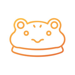 Cute Frog Icon with Golden Gradient on Black Background Illustration
