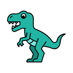 Teal Tyrannosaurus Rex Illustration on Black Background