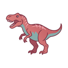 Cute Cartoon Tyrannosaurus Rex Illustration on Black Background for Children's Content