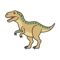 Cute Cartoon Tyrannosaurus Rex Dinosaur Illustration on Black Background