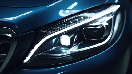 Fototapeta premium luxury car headlights very close up