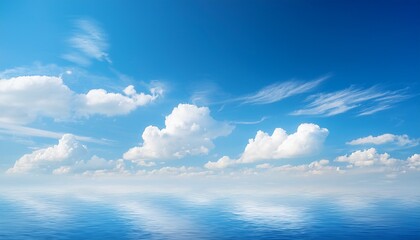 Obraz premium calm blue sky with soft clouds nature scene serene aesthetic peaceful environment bright perspective