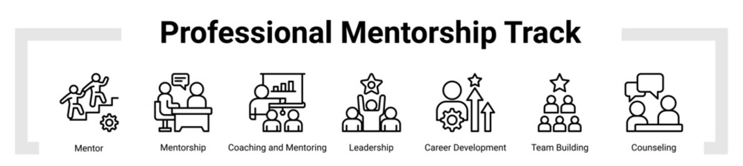 Professional Mentorship Track icon sheet banner collection