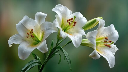 Lily cotton under arbor crown concept. Elegant white lilies in bloom, showcasing their beauty and grace.