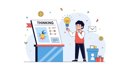 Fototapeta premium Innovative Idea Generation Through Creative Thinking And Problem Solving Analysis