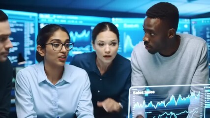 Diverse team analyzing data charts. - Powered by Adobe