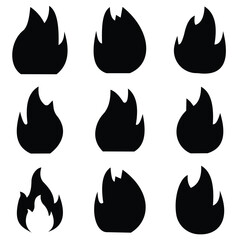 set of fire icons collection vector illustration
