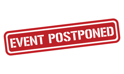 EVENT POSTPONED red stamp text vector, rubber stamp
