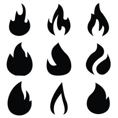 set of fire icons collection vector illustration
