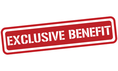 EXCLUSIVE BENEFIT red stamp text vector, rubber stamp