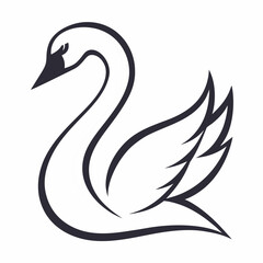 Fototapeta premium black swan vector illustration