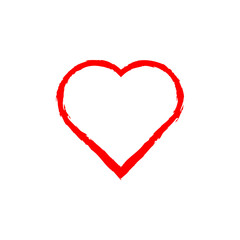Hand Drawn Red Heart Outline Icon Love Symbol PNG