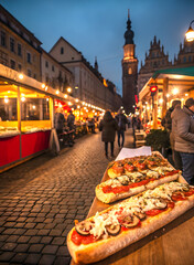 Delicious Flatbread Pizza Slices at European Night Market