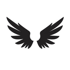 Obraz premium Black Angel Wings Icon on a Transparent Background