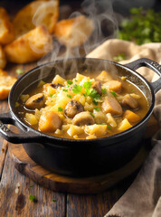 Steaming Hot Hearty German Sauerkraut and Sausage Stew