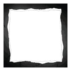 Obraz premium Art of a torn white paper sheet with rough, distressed edges on a dark, textured grunge background, perfect for creative projects