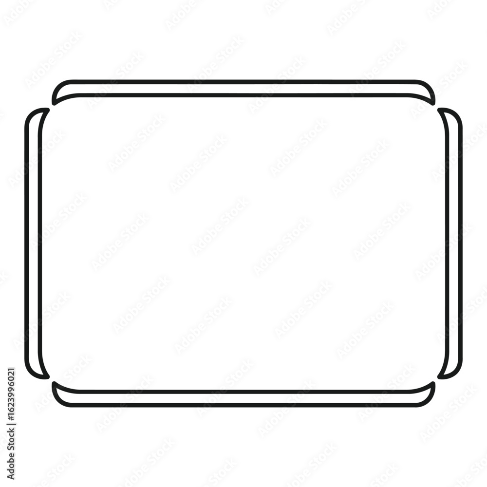 Aufkleber art of simple rounded rectangle border element isolated on white background