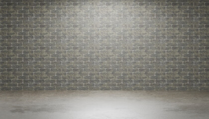empty interior, brick wall, cement floor