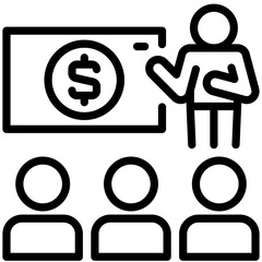 financial coaching icon for coaching, business, website, application, printing, document, poster design, etc