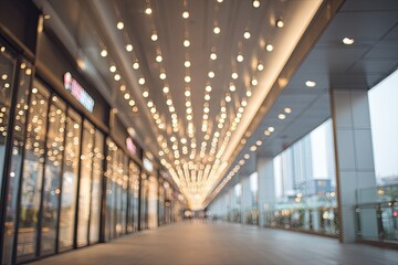 Fototapeta premium Blurred view of a shopping mall passageway
