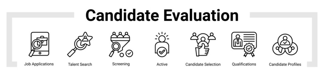 Candidate Evaluation icon sheet banner collection