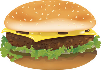 hamburger with beef patty