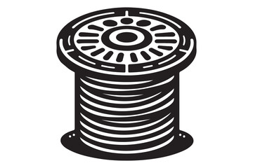 thread spool icon outline vector illustration
