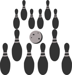 Bowling ball and black pins usa day league