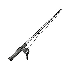 Fishing rod illustration with reel