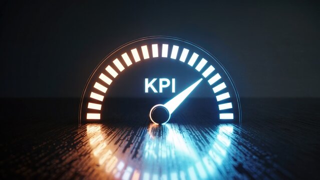 Dynamic KPI gauge shows peak performance, driving business success and growth forward. - Powered by Adobe