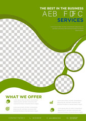 Cleaning Services Flyer Template – Green and White Professional Layout for Business Promotion