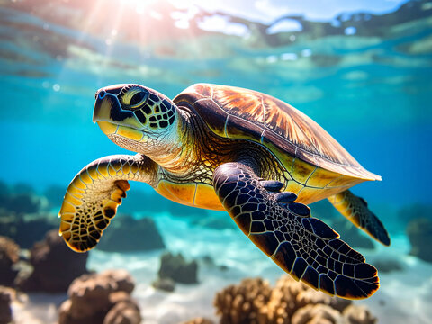 ウミガメ  AI生成画像  