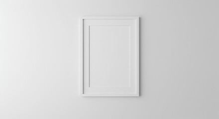 Vertical Blank White Frame Mockup on Bright Minimalist Wall