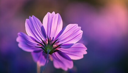 Obraz premium a detailed shot of a purple flower against a blurred background
