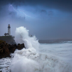 Seascape:  Lighthouse Beacon on a Stormy Sea 111